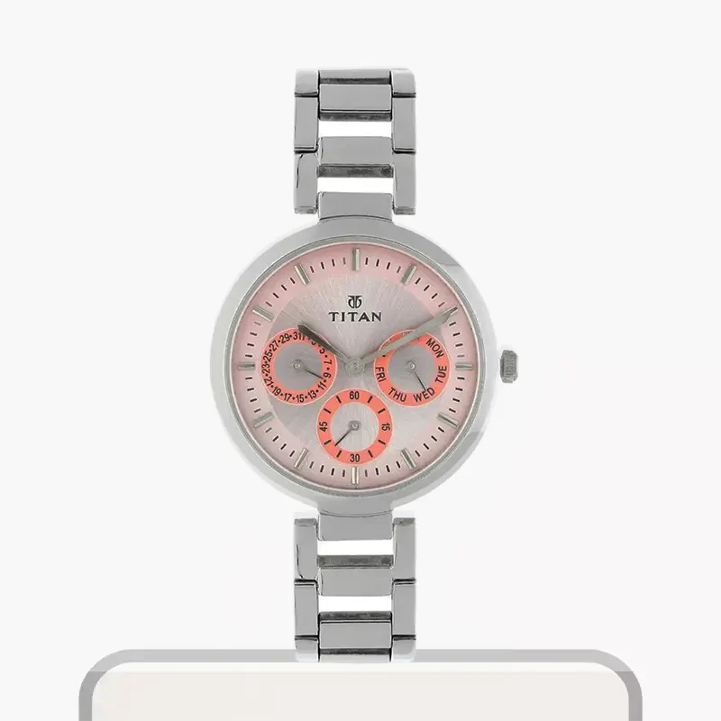 Titan Workwear Pink Window Dial Ladies Watch